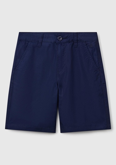  Erkek Çocuk Lacivert Cepli Regular Fit Denim Bermuda Şort