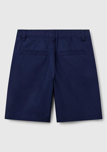  Erkek Çocuk Lacivert Cepli Regular Fit Denim Bermuda Şort