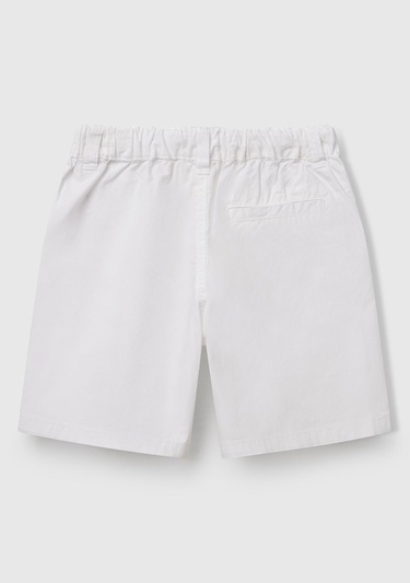  Erkek Çocuk Beyaz Beli Büzgü İpli Bermuda Şort