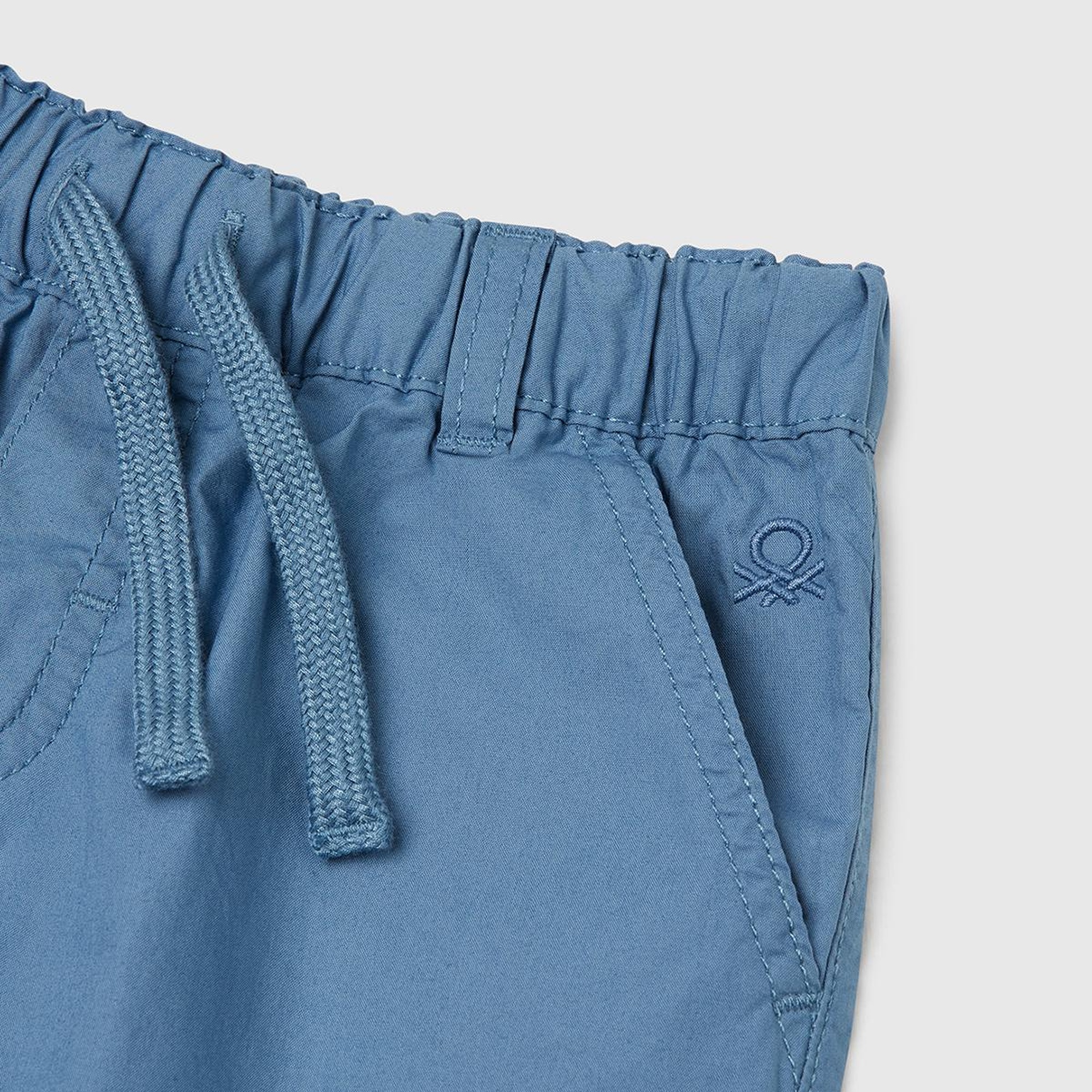 Erkek Çocuk Havacı Mavi Beli Büzgü İpli Bermuda Şort