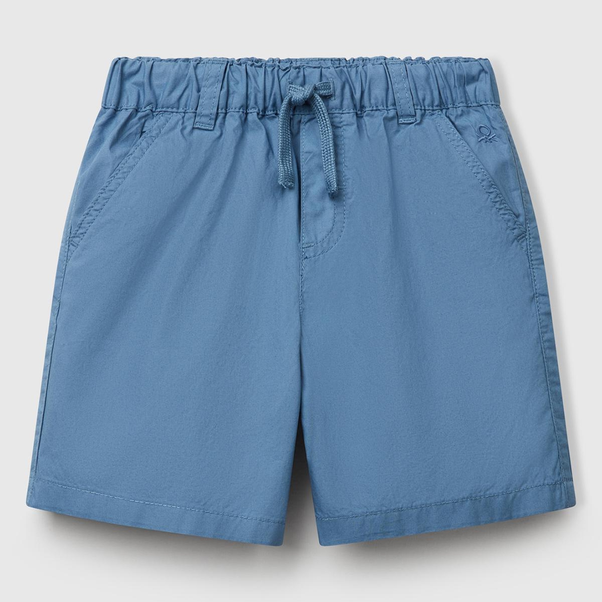 Erkek Çocuk Havacı Mavi Beli Büzgü İpli Bermuda Şort