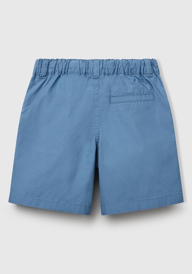  Erkek Çocuk Havacı Mavi Beli Büzgü İpli Bermuda Şort