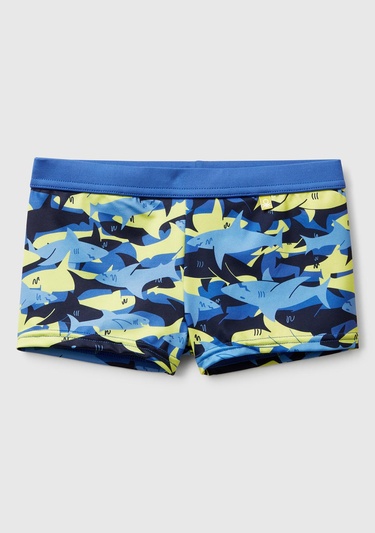  Erkek Çocuk Kamuflaj Desenli Beli İp Detaylı Deniz Şortu