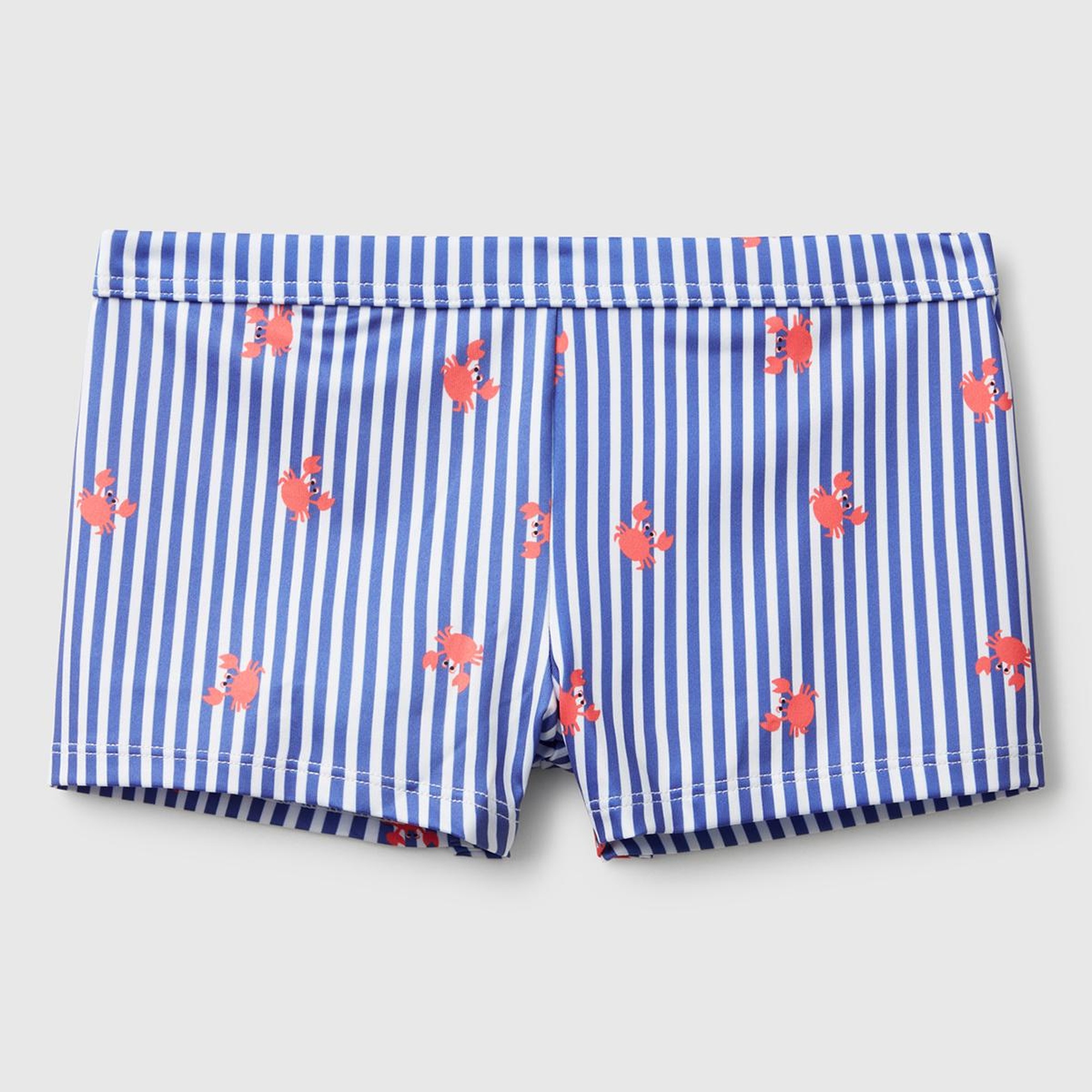 Erkek Çocuk Mavi Desenli Beli Lastikli Deniz Şortu