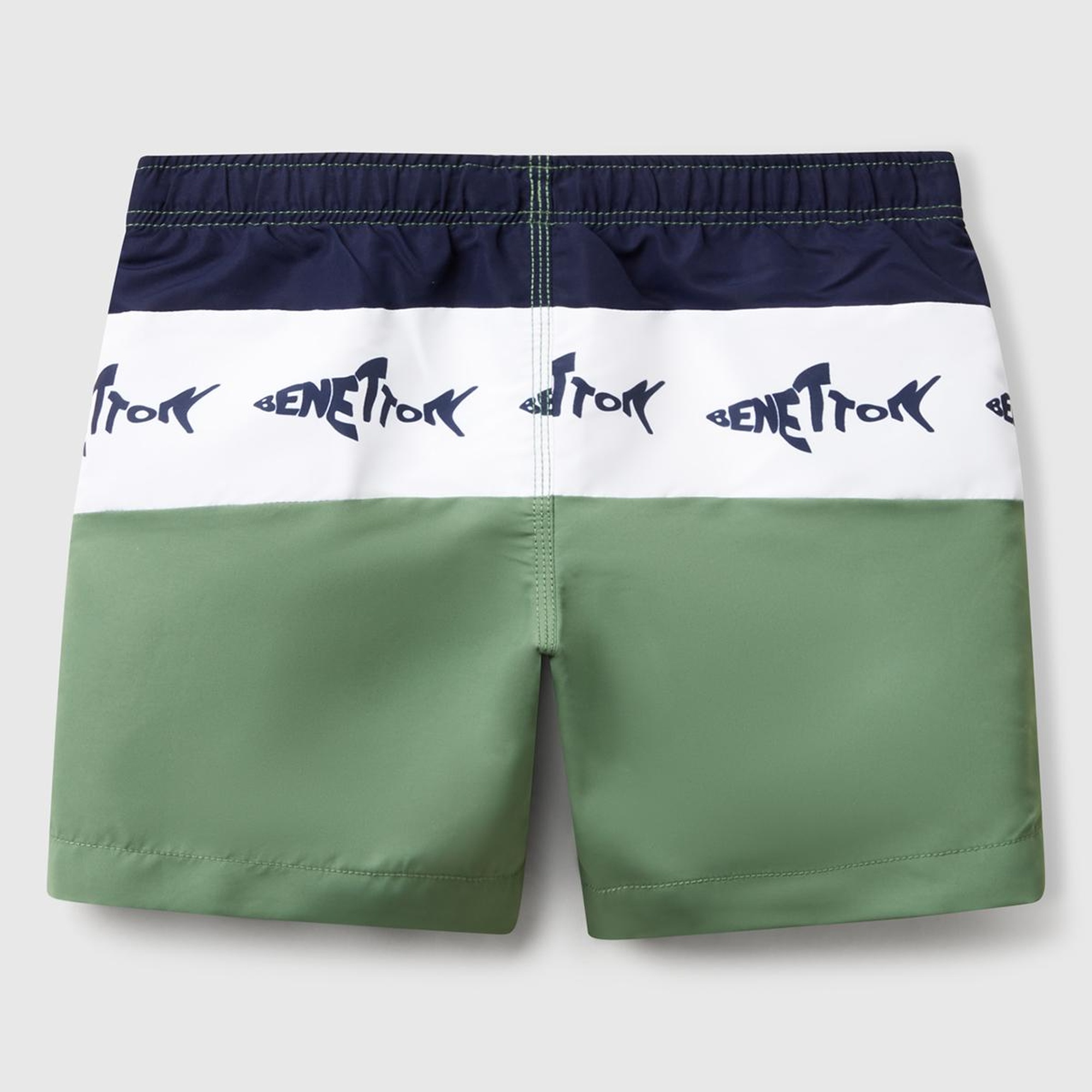 Erkek Çocuk Yeşil Mix Desenli Büzgü İpli Deniz Şortu