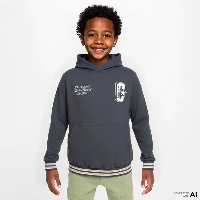  Converse Retro Varsıty Çocuk Gri Hoodie