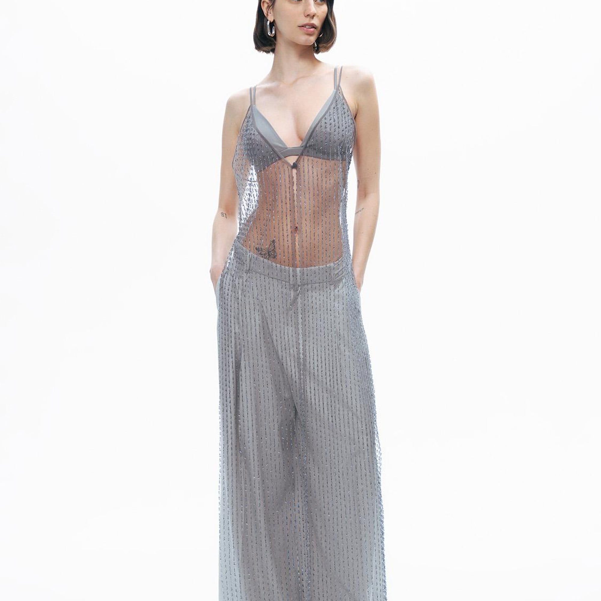 Boncuk İşlemeli Maxi Yelek