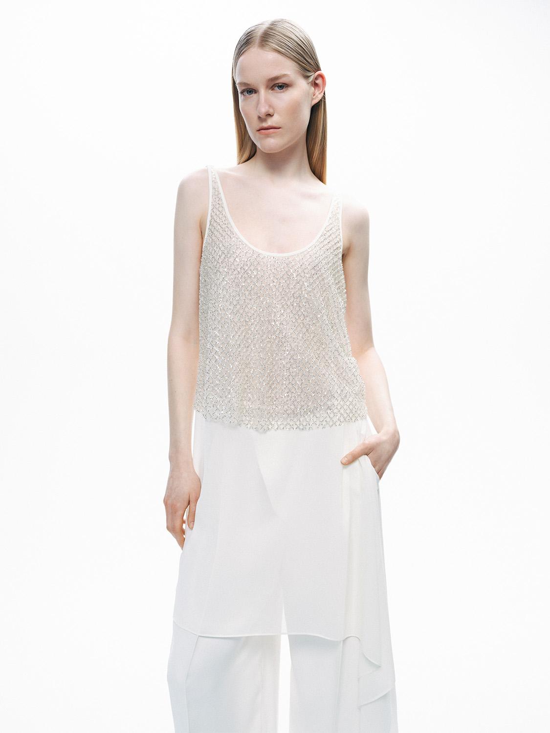  Kristal Taş Detaylı Bluz