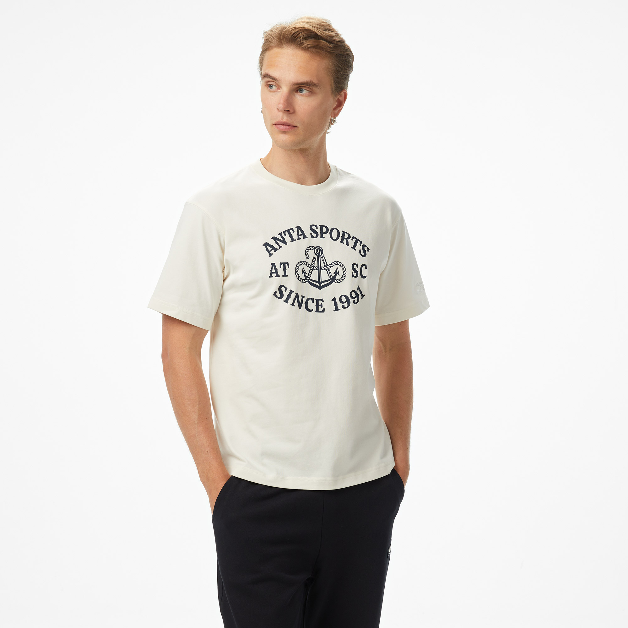  Anta Sports Club Erkek Beyaz T-Shirt