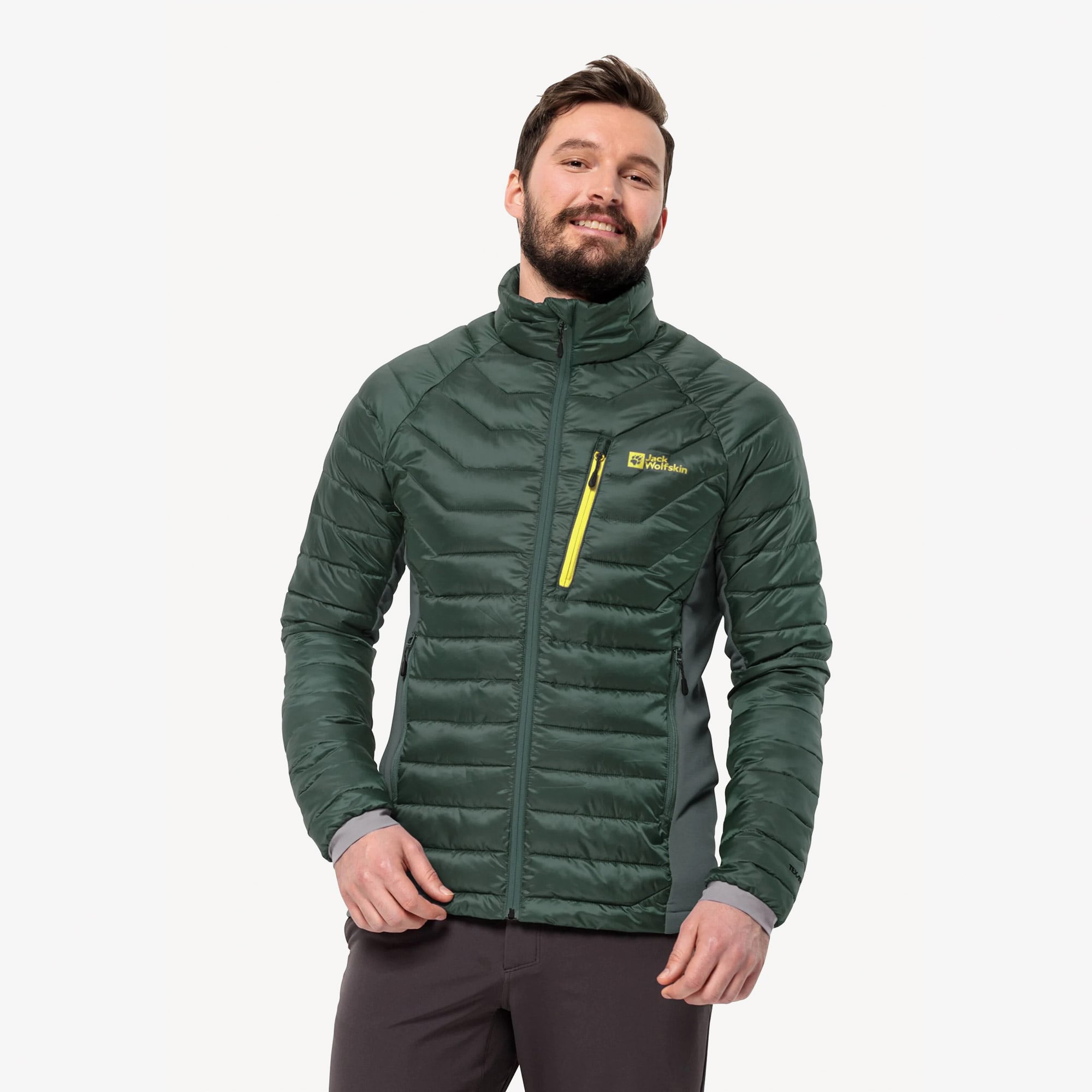  Jack Wolfskin Routeburn Pro Insulated Erkek Yeşil Outdoor Mont