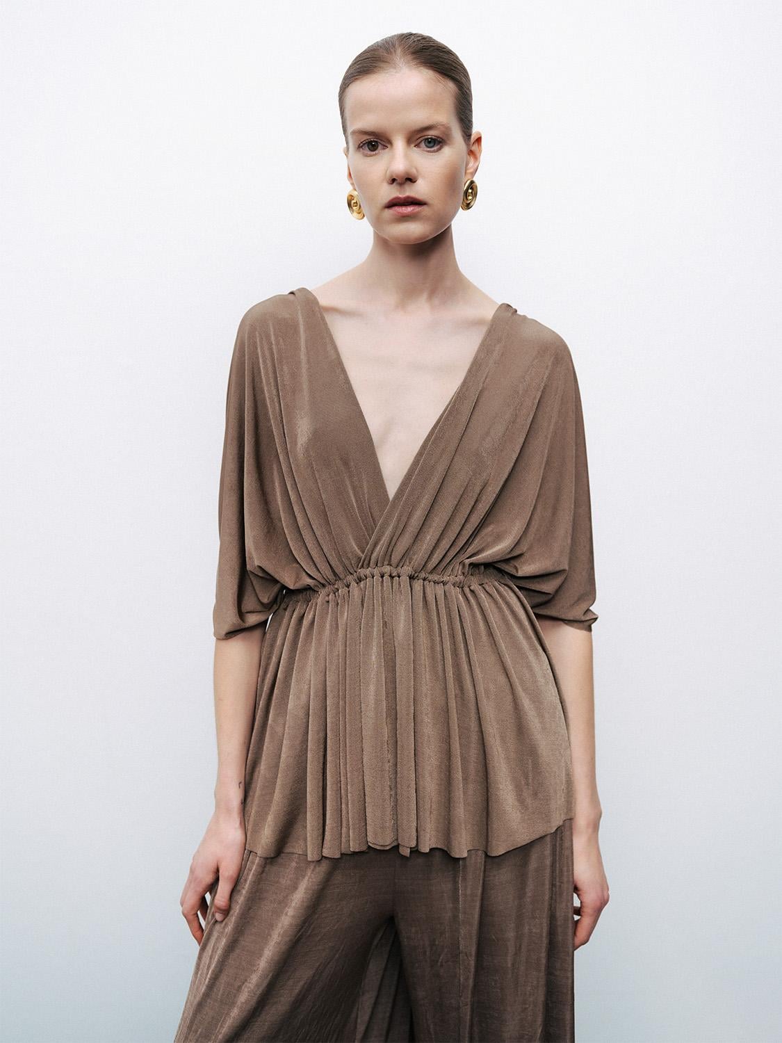  Boncuk Aksesuarlı Bluz