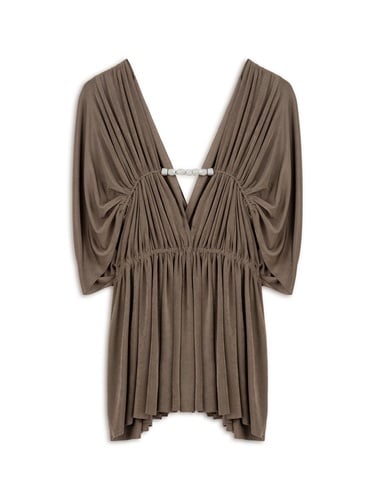  Boncuk Aksesuarlı Bluz