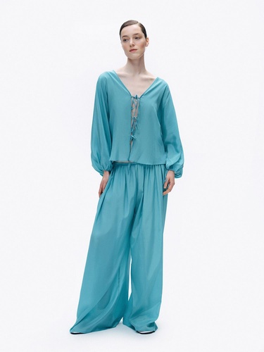  Dökümlü Geniş Paça Pantolon