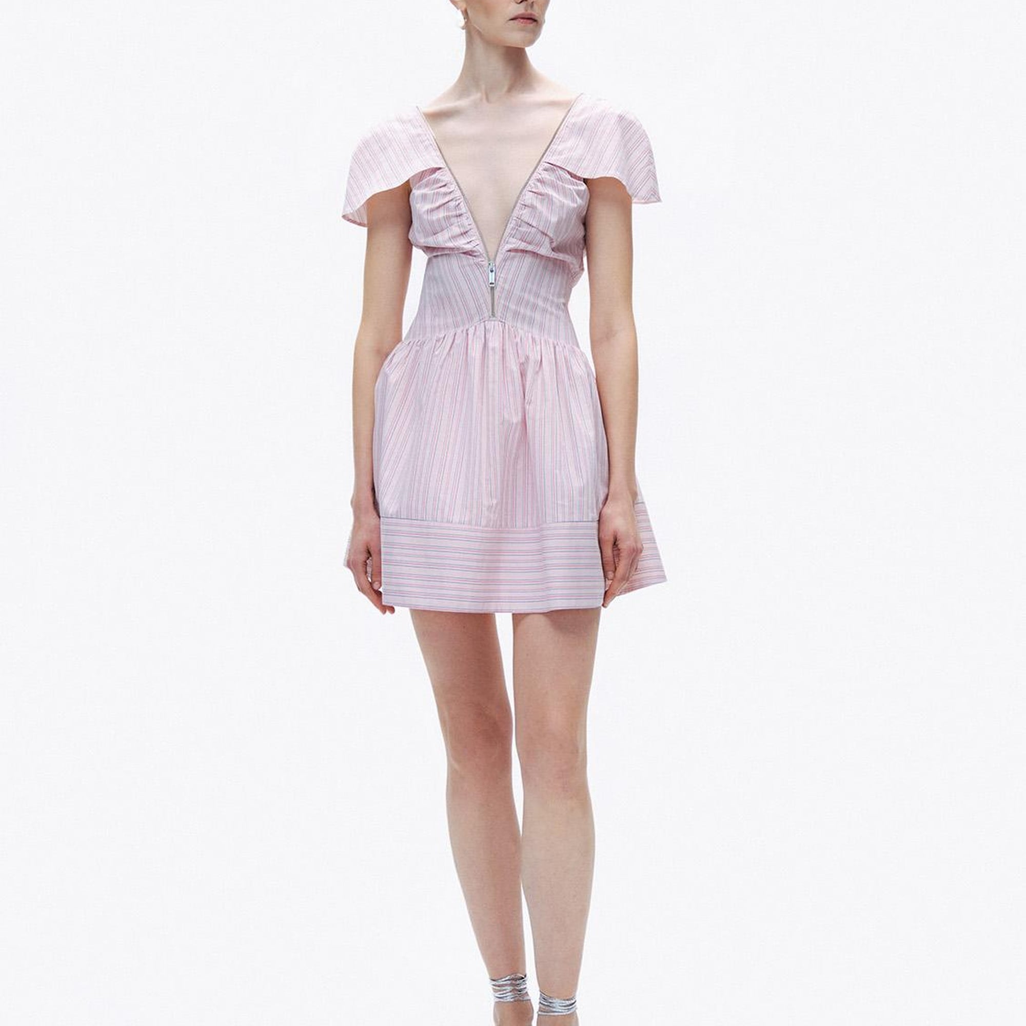 Fermuar Detaylı Mini Elbise