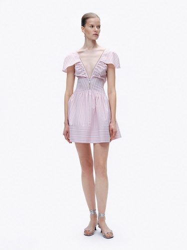  Fermuar Detaylı Mini Elbise