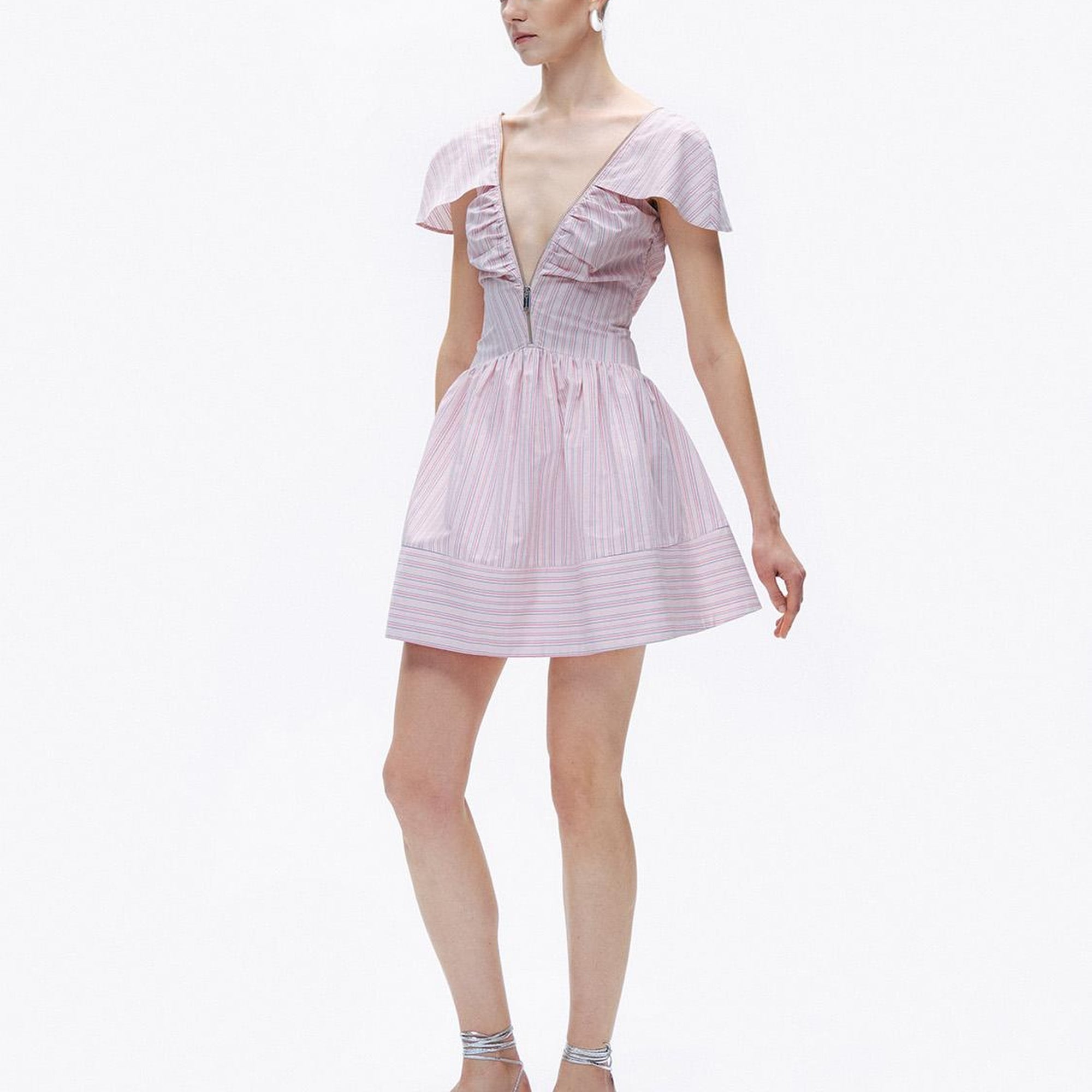 Fermuar Detaylı Mini Elbise