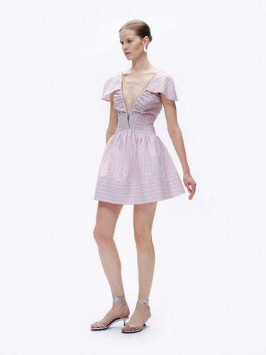  Fermuar Detaylı Mini Elbise