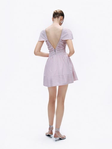  Fermuar Detaylı Mini Elbise