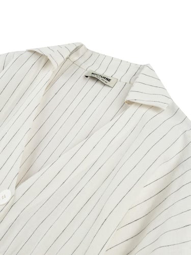  Gömlek Görünümlü Keten Elbise