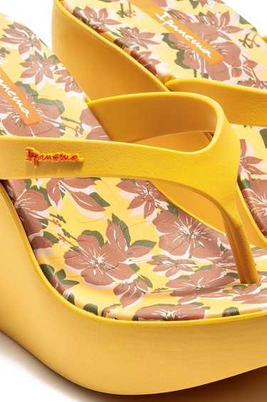  Aloha Topuklu Kadın Parmak Arası Terlik Sarı 35/40