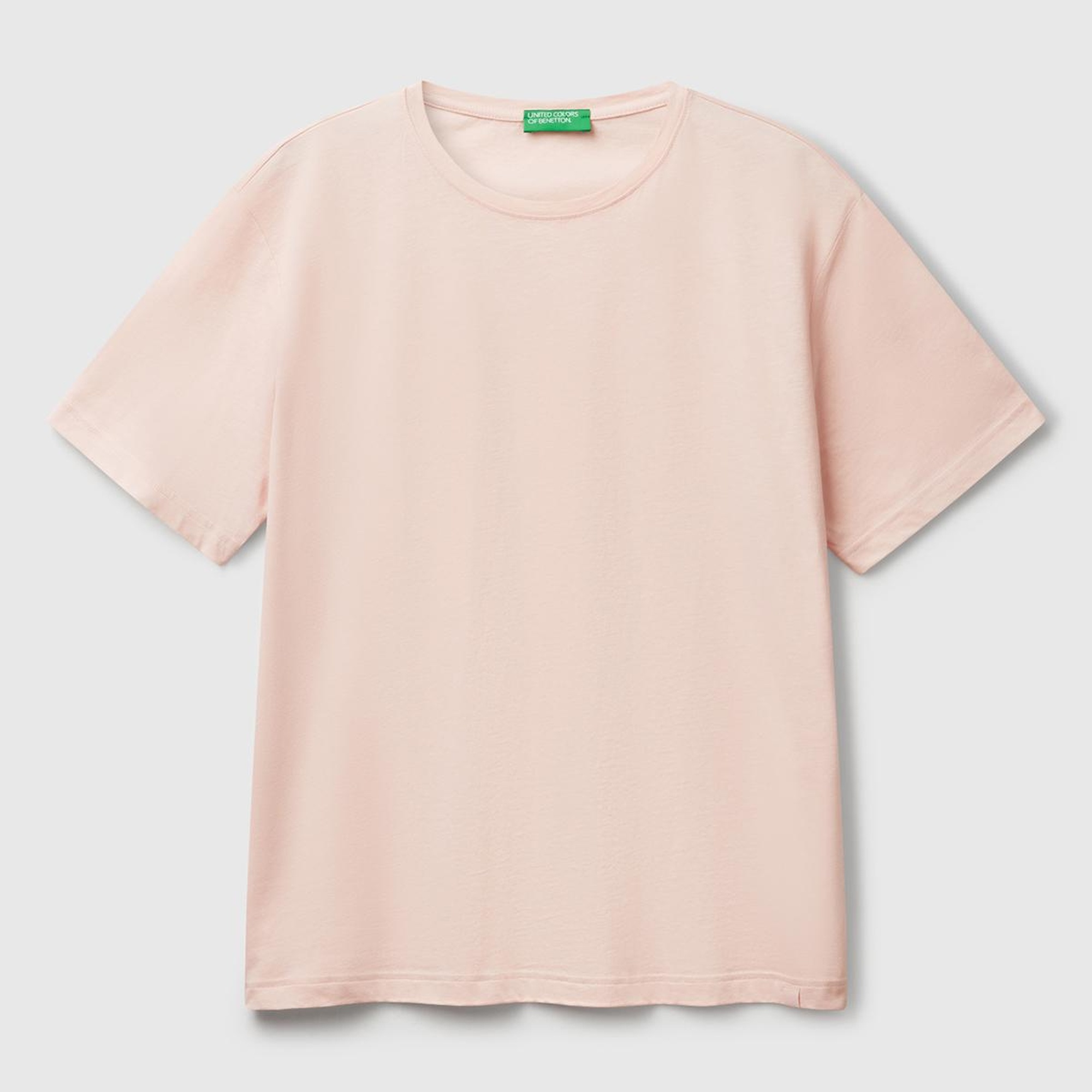 Erkek Pembe %100 Koton Bisiklet Yaka T-Shirt