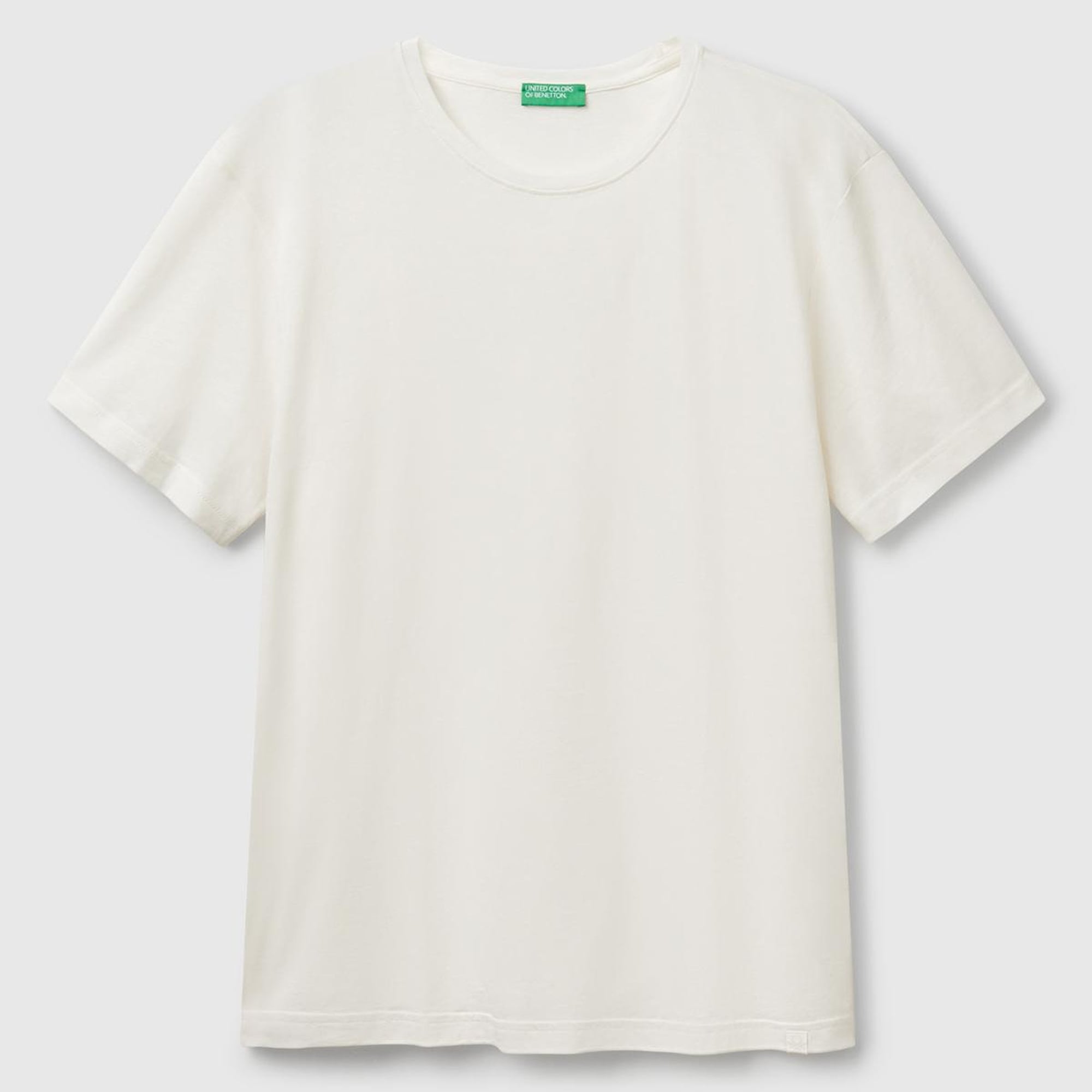 Erkek Beyaz %100 Koton Bisiklet Yaka T-Shirt