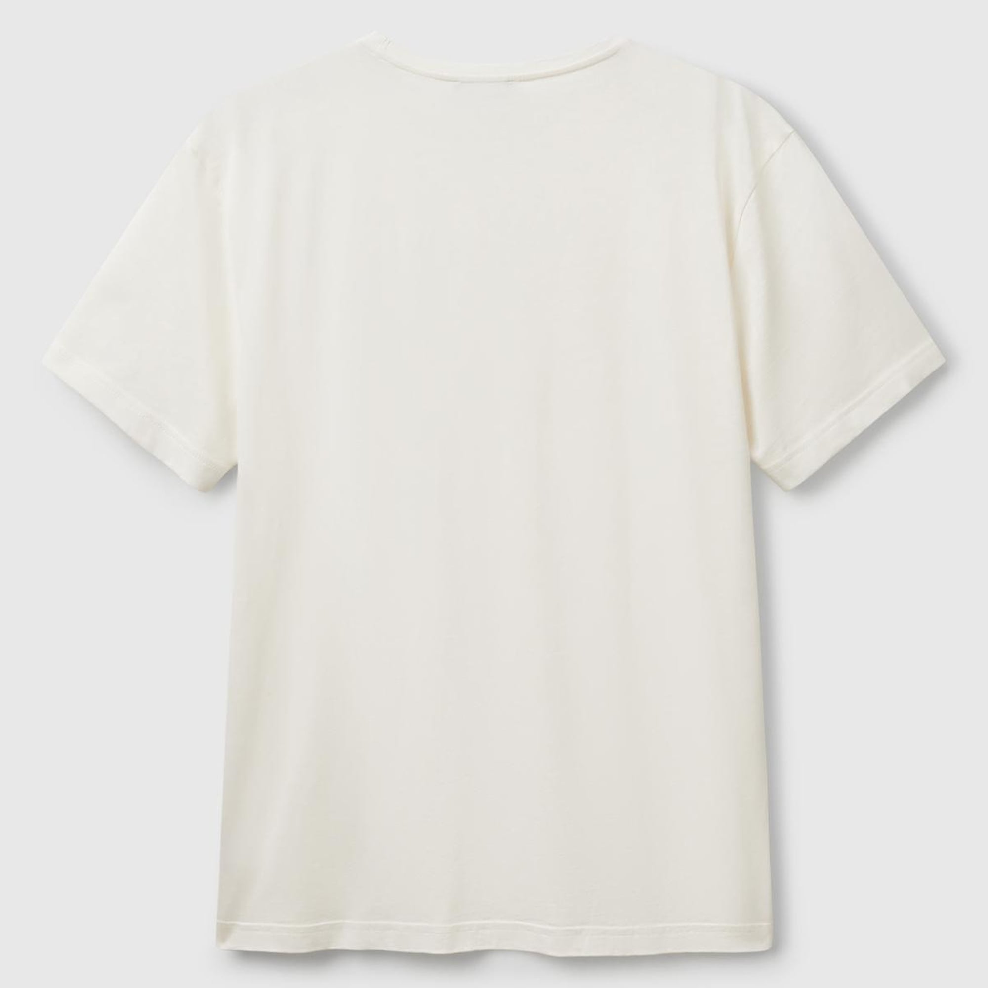 Erkek Beyaz %100 Koton Bisiklet Yaka T-Shirt