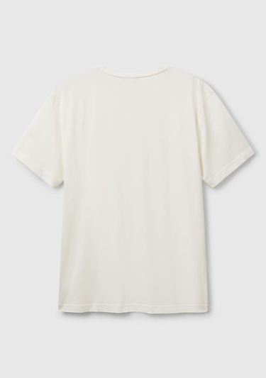  Erkek Beyaz %100 Koton Bisiklet Yaka T-Shirt