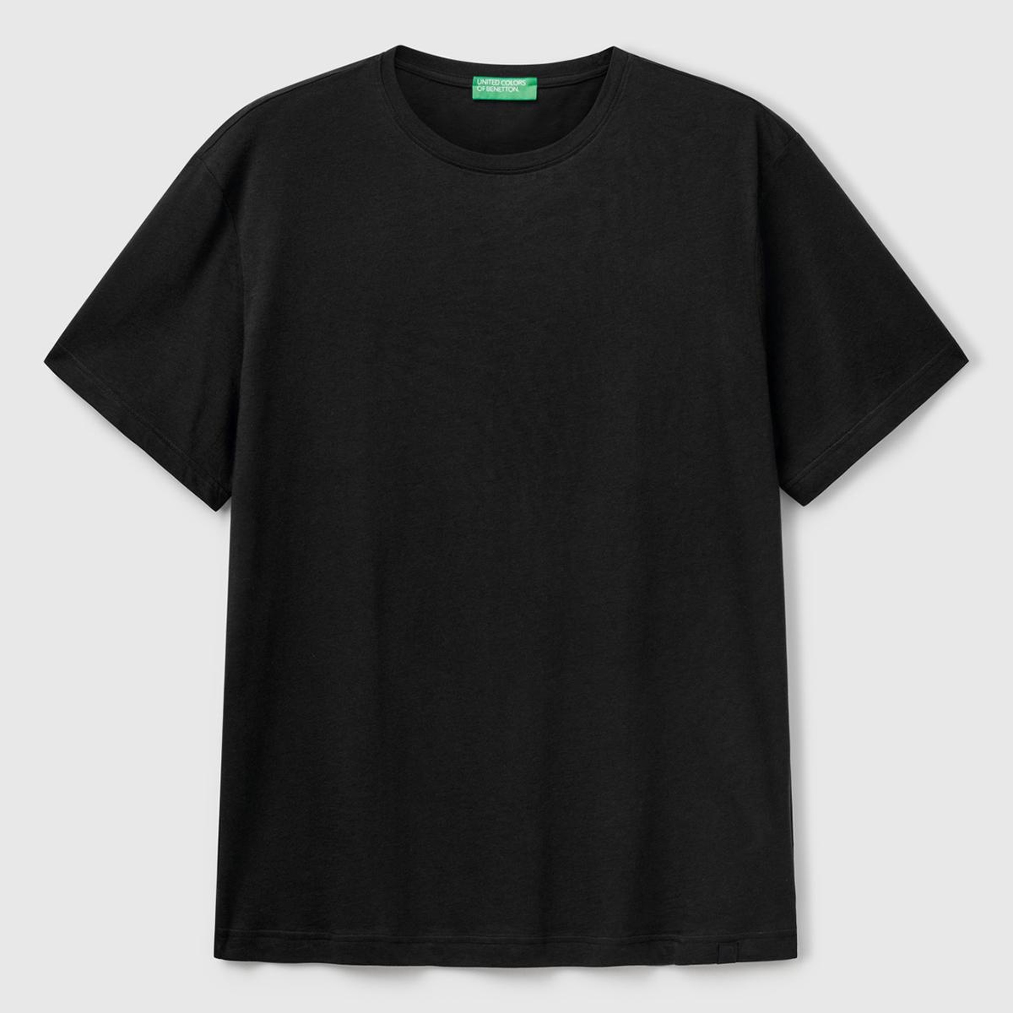 Erkek Siyah %100 Koton Bisiklet Yaka T-Shirt