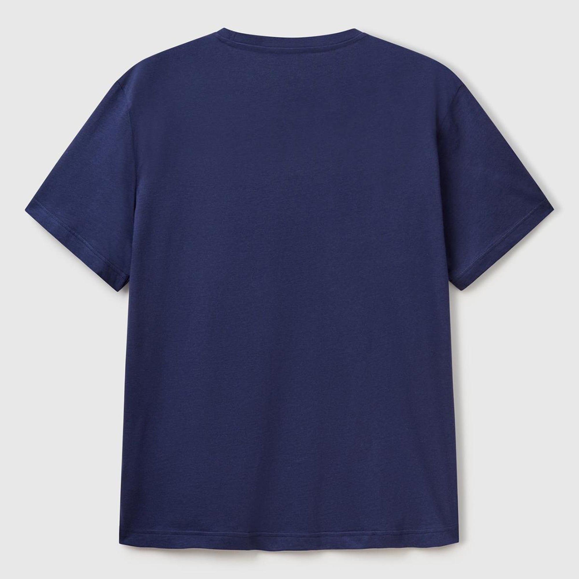 Erkek Lacivert %100 Koton Bisiklet Yaka T-Shirt