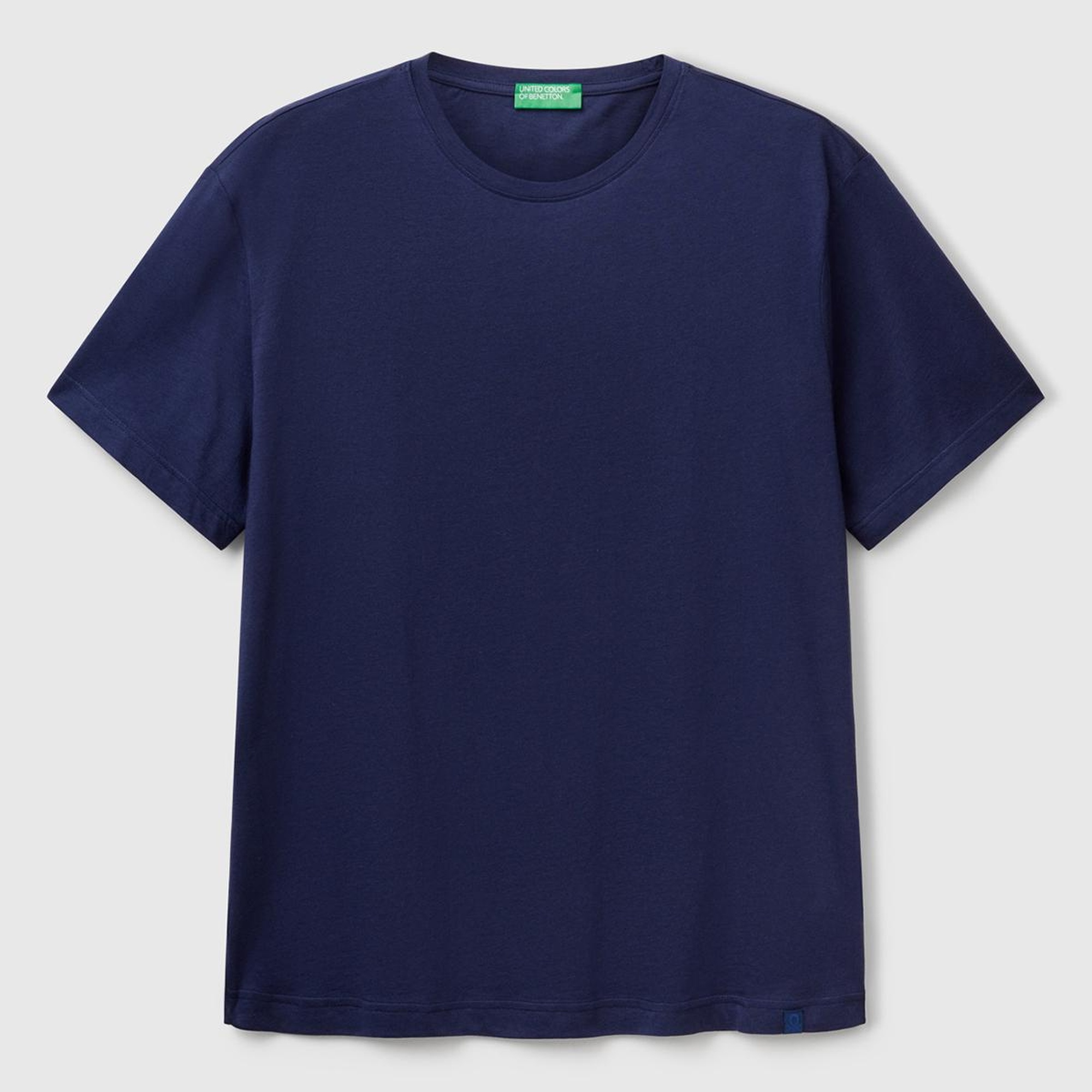 Erkek Lacivert %100 Koton Bisiklet Yaka T-Shirt