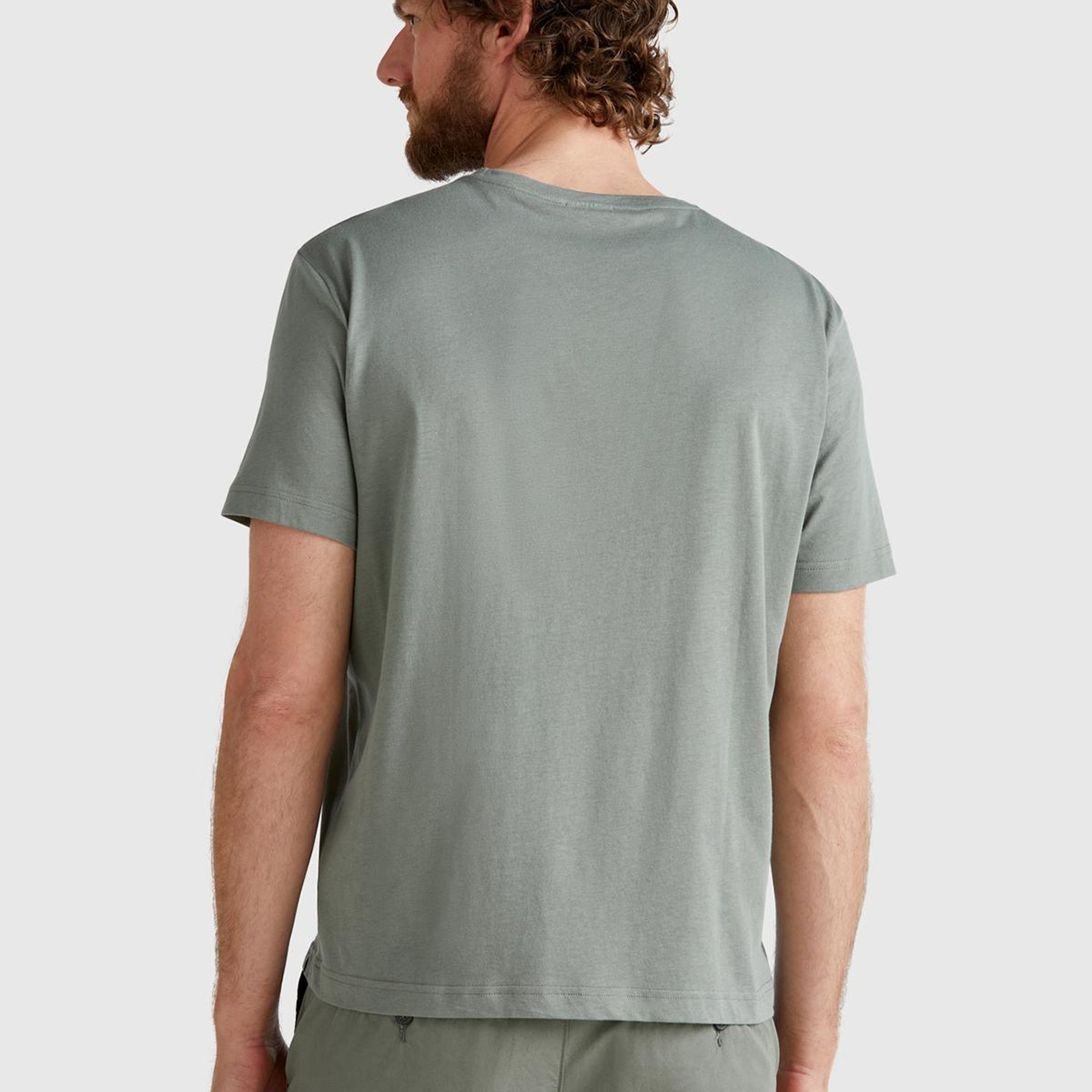 Erkek Soluk Yeşil %100 Koton Bisiklet Yaka T-Shirt