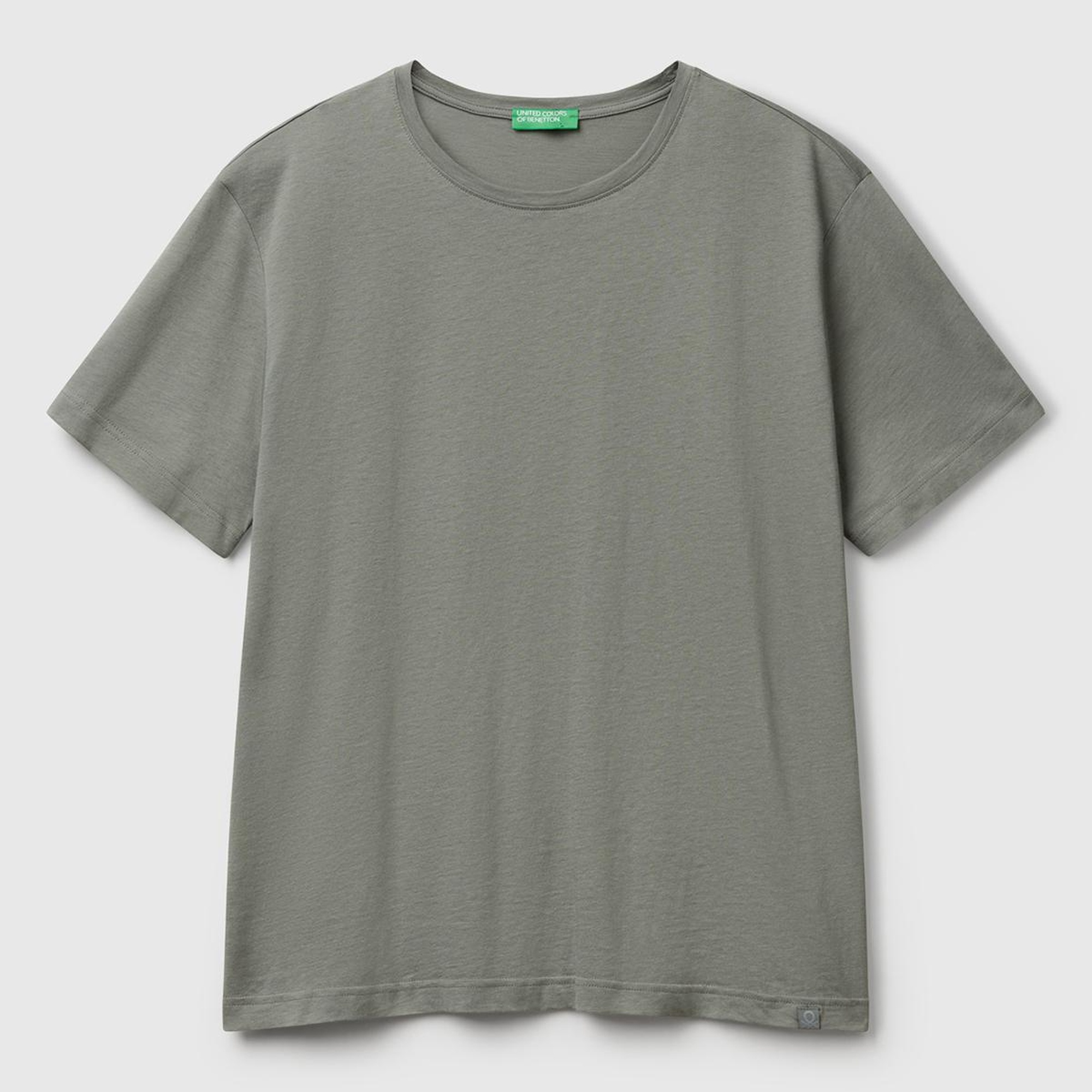 Erkek Soluk Yeşil %100 Koton Bisiklet Yaka T-Shirt