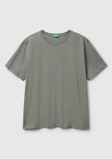  Erkek Soluk Yeşil %100 Koton Bisiklet Yaka T-Shirt