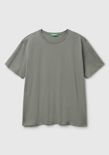  Erkek Soluk Yeşil %100 Koton Bisiklet Yaka T-Shirt