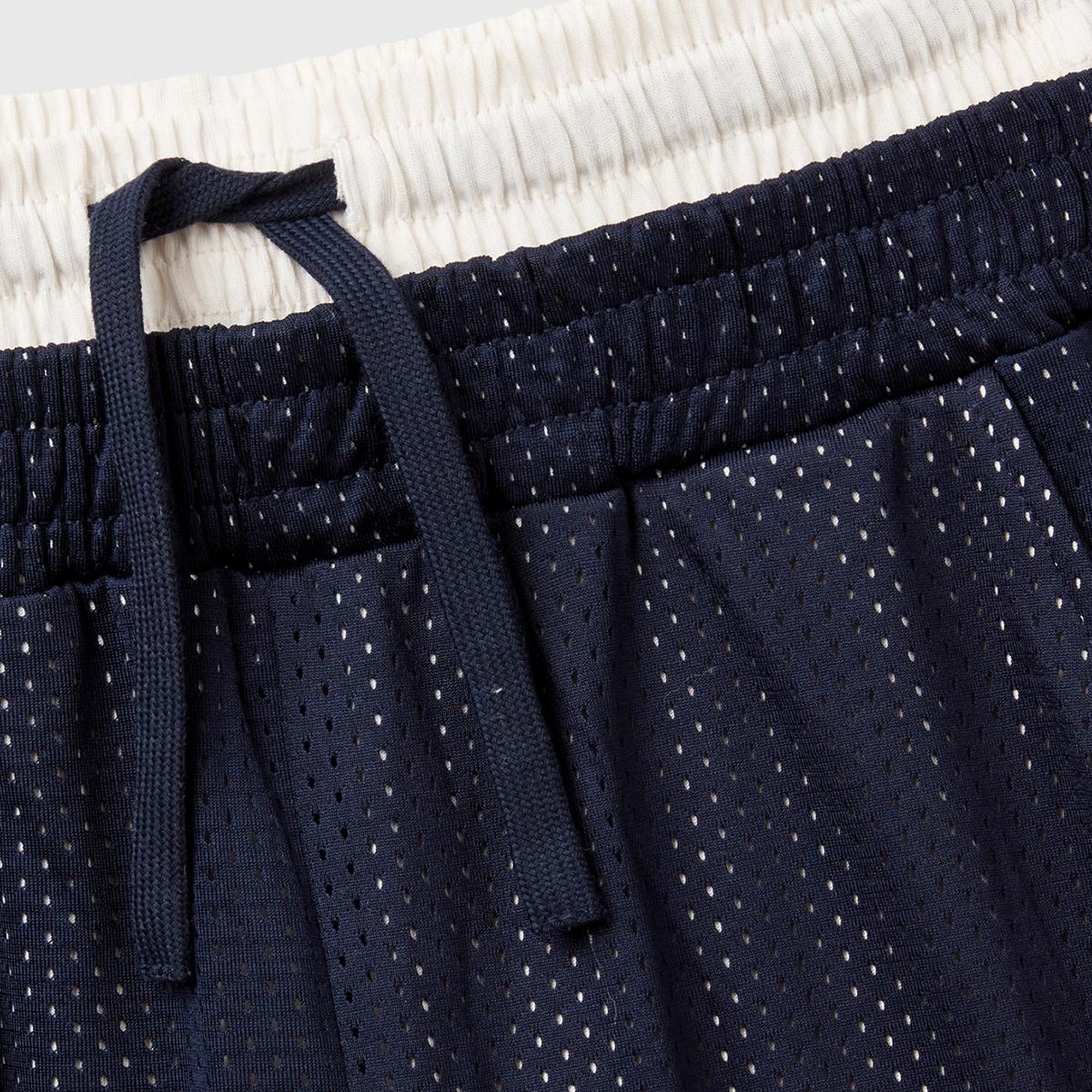 Erkek Çocuk Lacivert File Kumaşlı Çift Bel Bantlı Oversize Basketbol Şortu