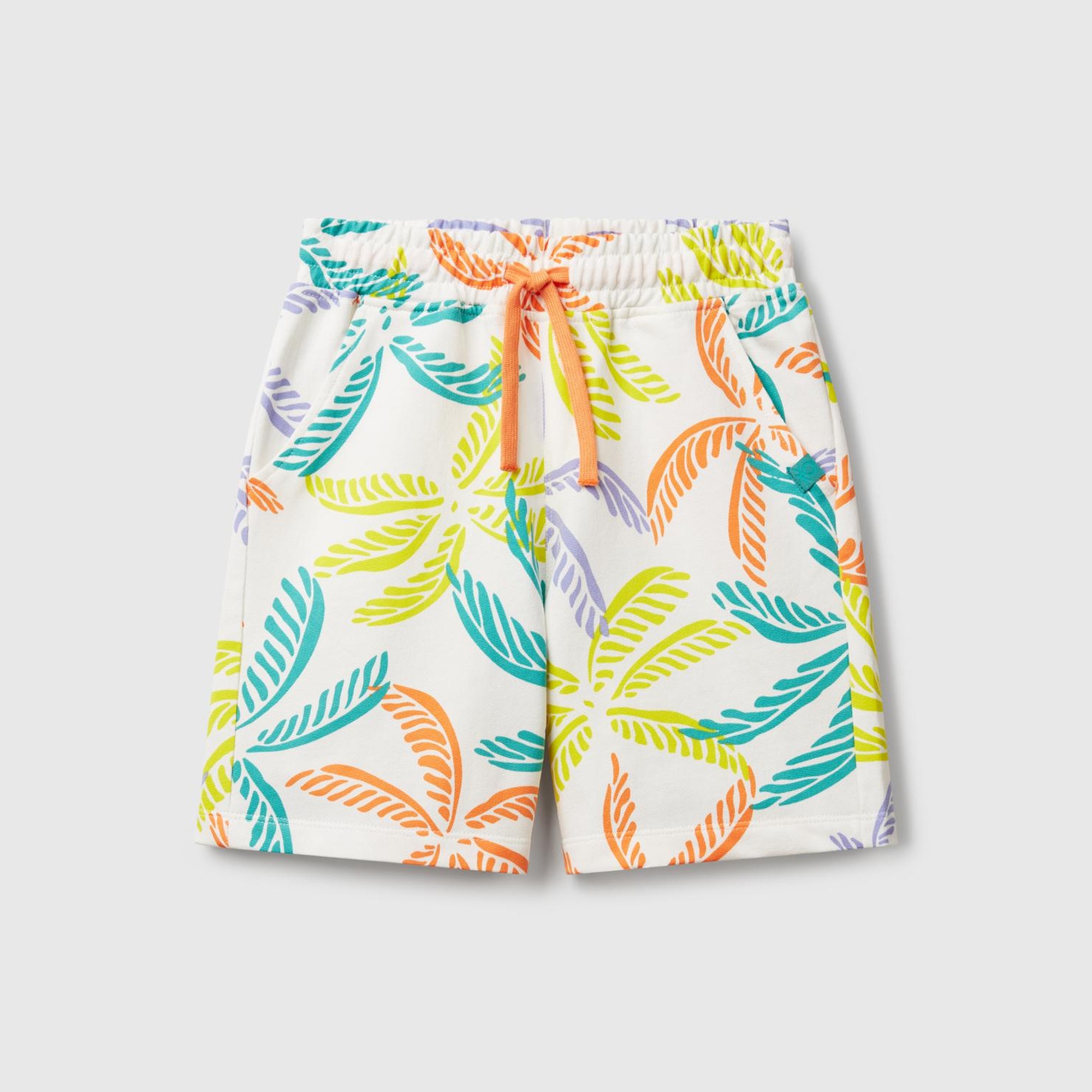 Erkek Çocuk Renkli Mix Tamamı Desenli Beli İpli Cepli Bermuda Şort