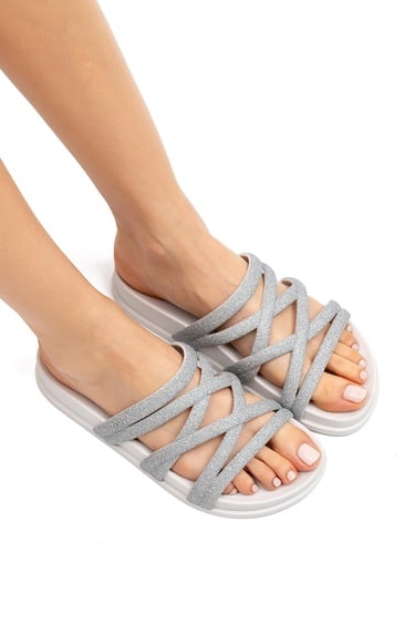  Shine Ad Kadın Terlik Gümüş 35/42