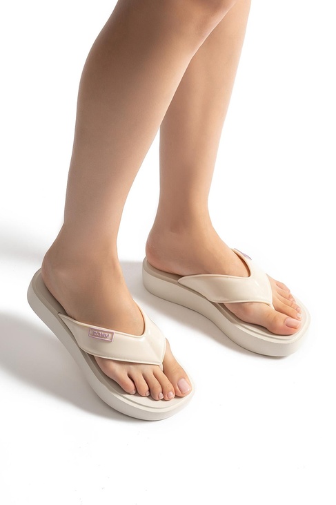  Trend Kadın Parmak Arası Terlik Bej 35/42