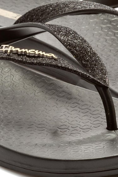  Anatomik Lolita Fem Kadın Parmak Arası Terlik Parlak,Siyah 35/42