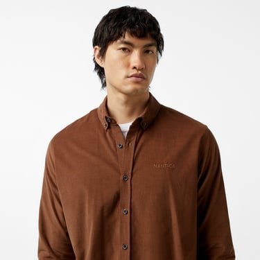  Nautica Erkek Kahverengi Classic Fit Gömlek