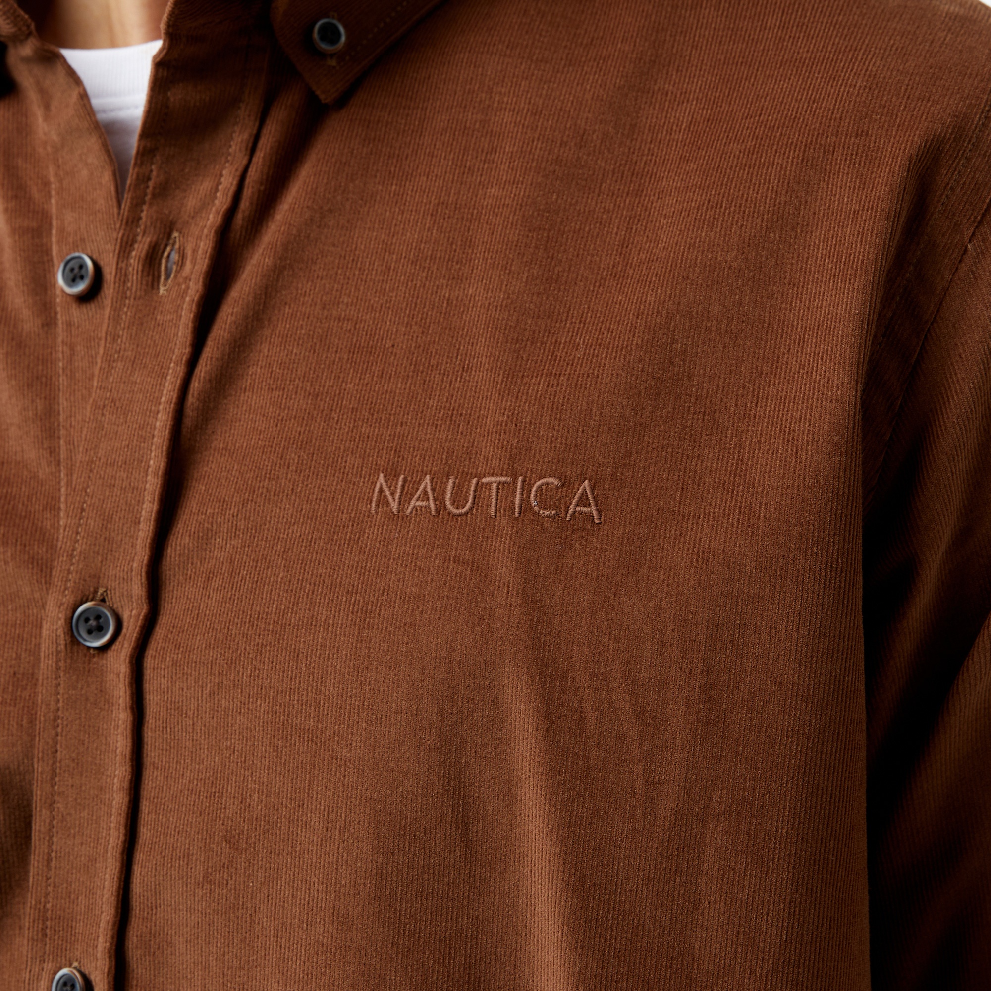 Nautica Erkek Kahverengi Classic Fit Gömlek