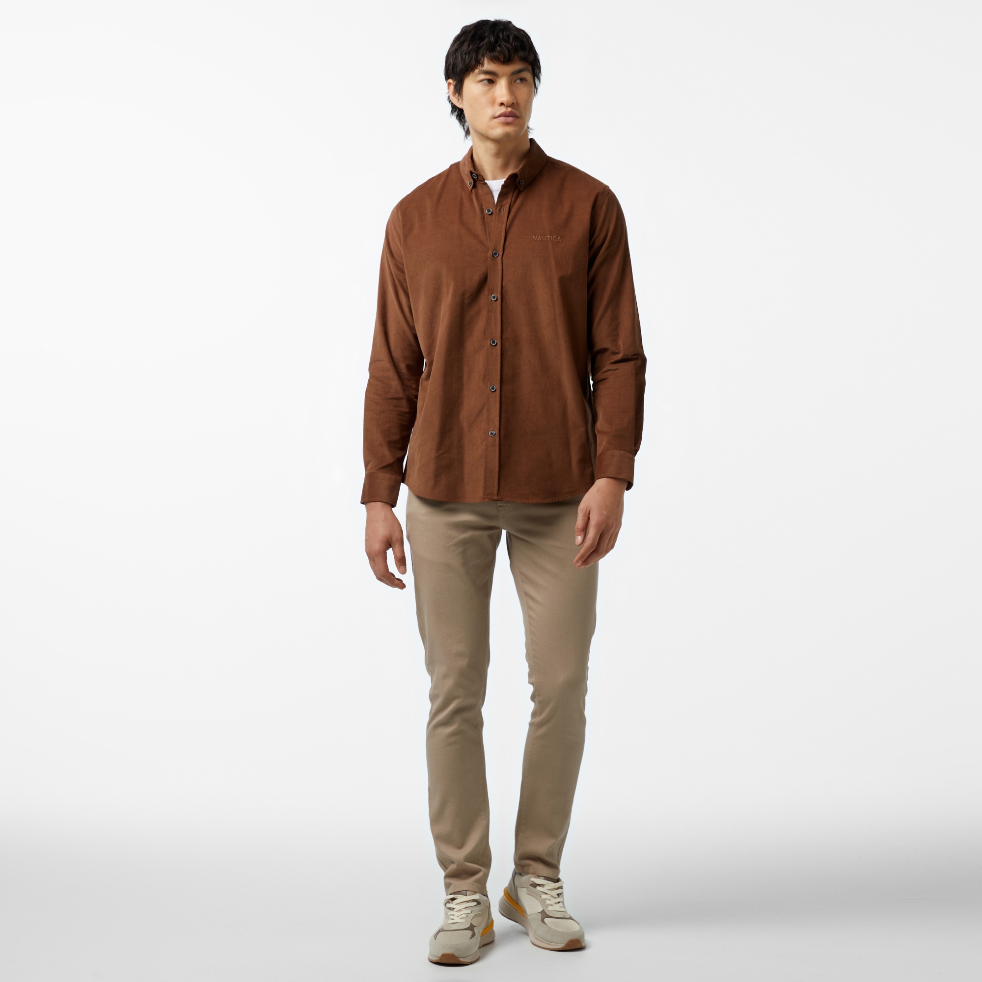 Nautica Erkek Kahverengi Classic Fit Gömlek