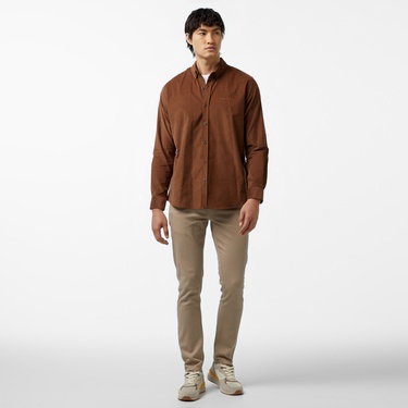  Nautica Erkek Kahverengi Classic Fit Gömlek