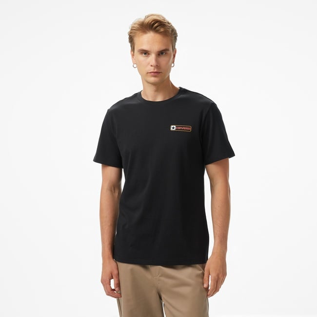  Converse Erkek Grafik Baskılı Siyah T-Shirt