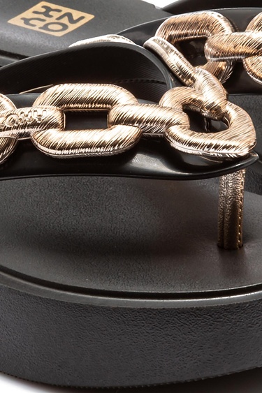  Chain Kadın Parmak Arası Terlik Siyah 35/40