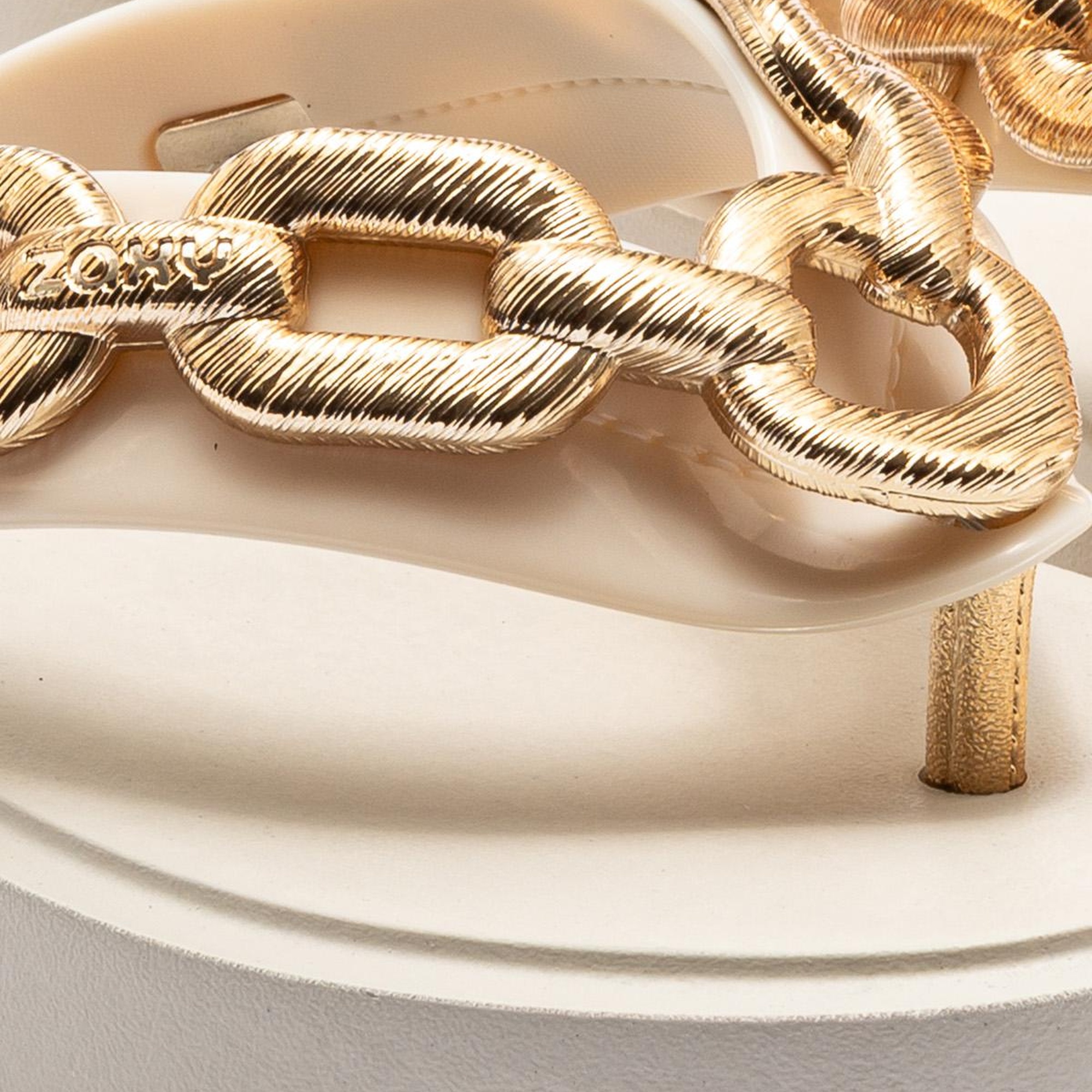 Chain Kadın Parmak Arası Terlik Açık Bej 35/40