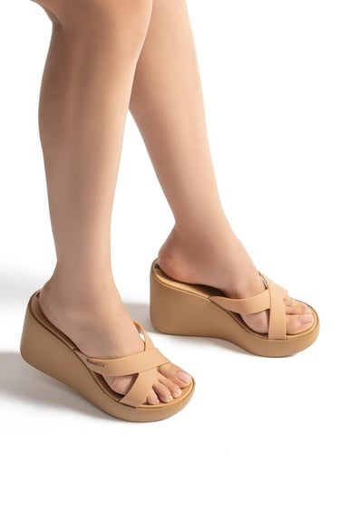  High Fashion Slide Kadın Terlik Bej 35/40