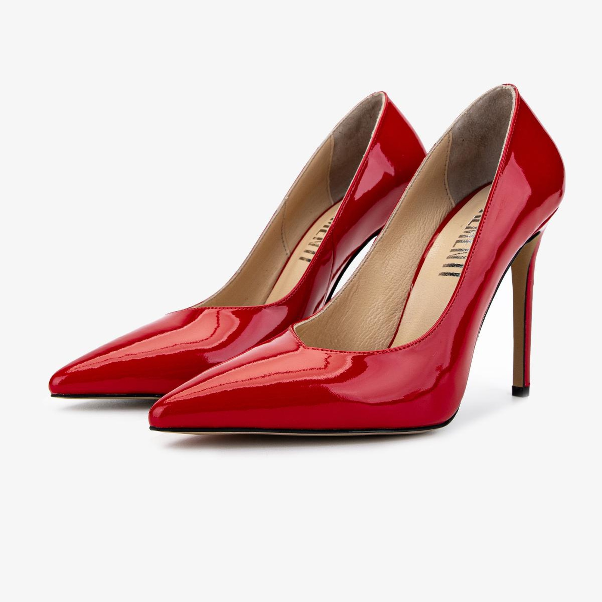 Valmenti Kadın Hakiki Deri Kırmızı Rugan Topuklu Ayakkabı