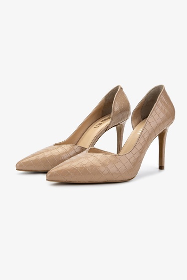  Valmenti Kadın Hakiki Deri Nude Topuklu Ayakkabı